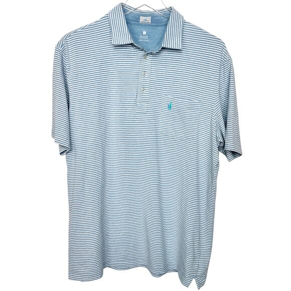 Johnnie-O Men's Blue & White Polo Shirt L - Picture 1 of 4